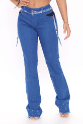Stay Groovy Low Rise Bootcut Jeans - Blue Ins Street